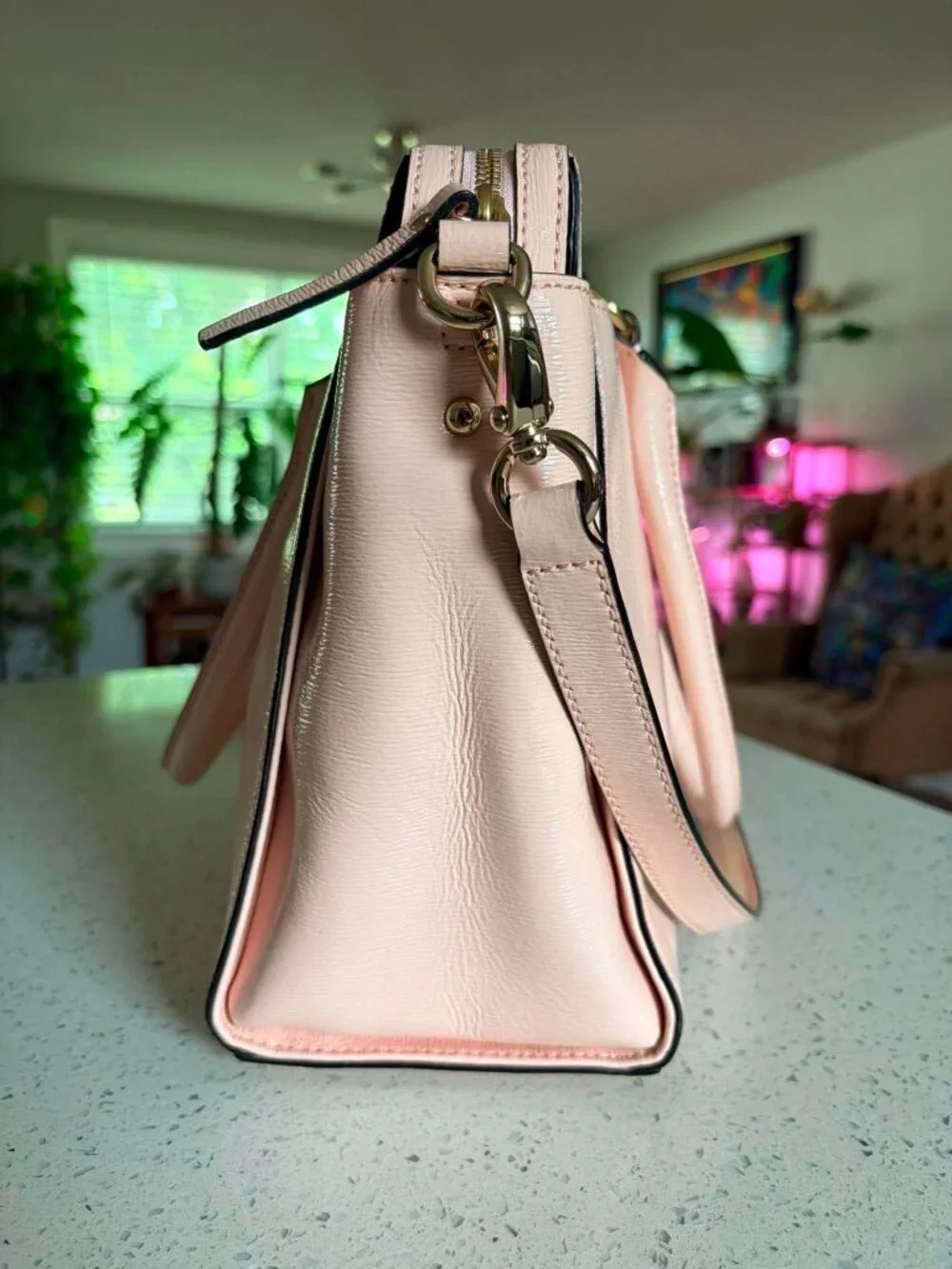 Kate Spade New York Blush Pink Bow Satchel Crossbody Purse